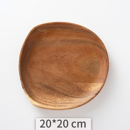 Acacia Wooden Tray Cake Tray Wooden Irregular Dinner Plate Homestay Hotel Set Plate - Wnkrs