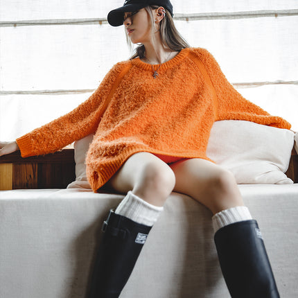 Vintage Orange Knit Pullover Sweater