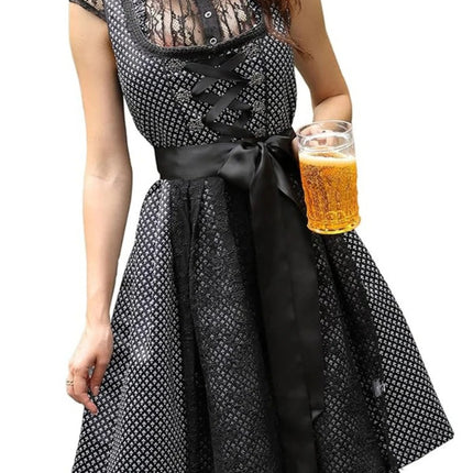 Spring And Summer Beer Suit Short Sleeve Tied Dress