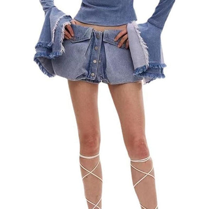 Short en jean taille basse chic