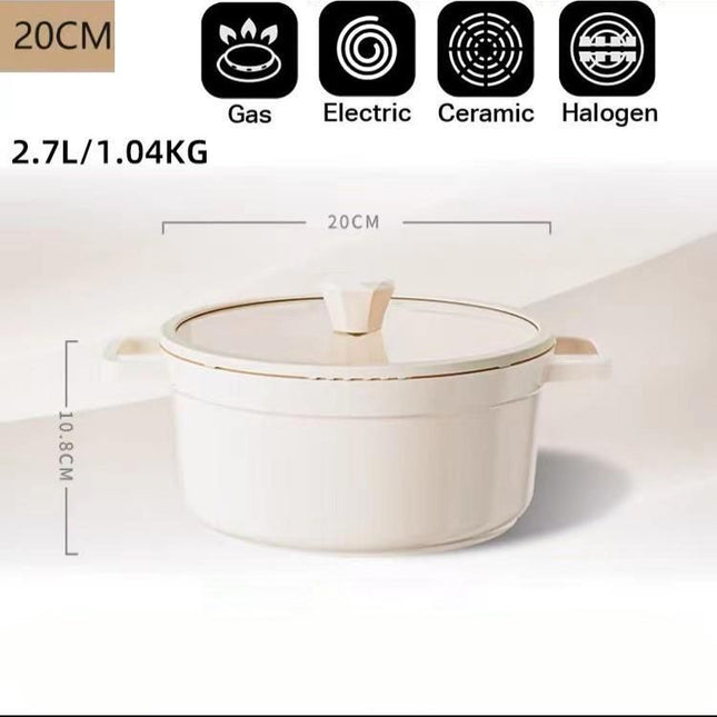 Aluminum Die-cast Non-stick Enamel Stockpot With Lid - Wnkrs