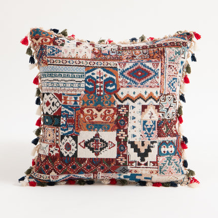 Housses de coussin à pompons style bohème marocain pour canapé et lit