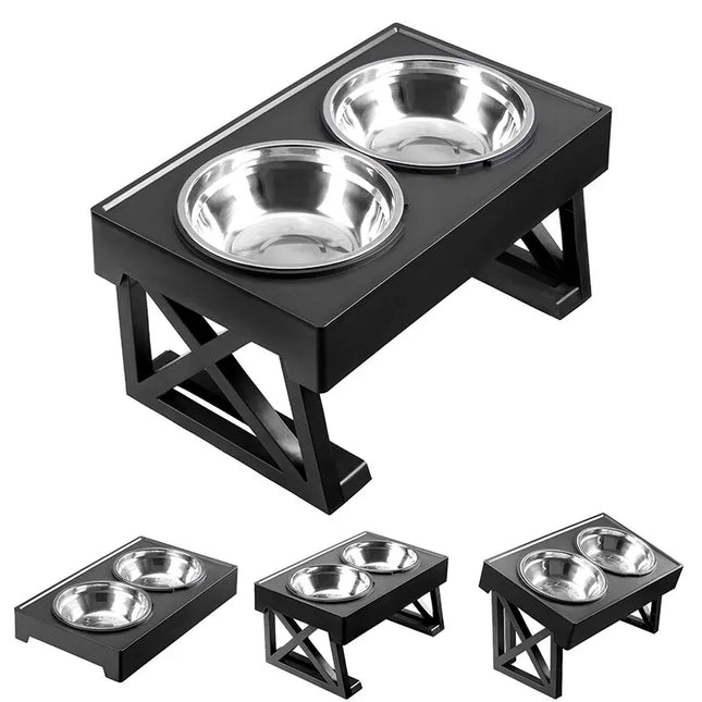 Soporte elevado ajustable para comederos de perros