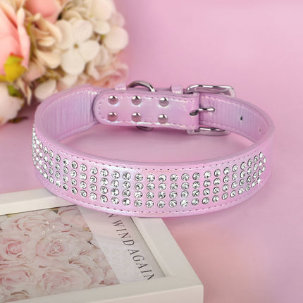 Collar para perros con brillantes diamantes de imitación para perros medianos y grandes