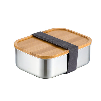 Eco-Friendly Stainless Steel Bento Box with Bamboo Lid