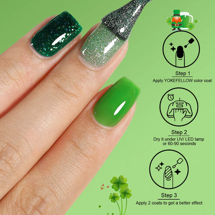 Juego de 6 esmaltes de uñas de color verde pastel con eucalipto de 10 ml