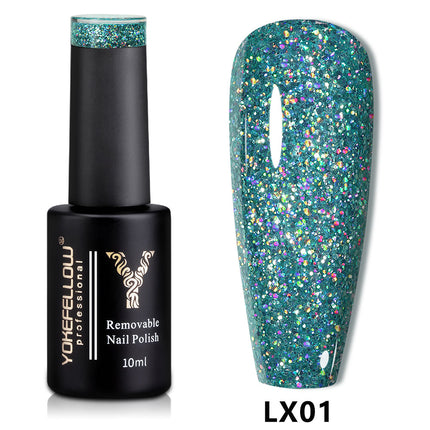 Esmalte de uñas en gel con purpurina reflectante de 10 ml