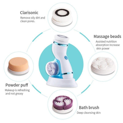 4-in-1 Electric Face Cleanser & Roller Massager: Ultimate Skin Care Tool - Wnkrs