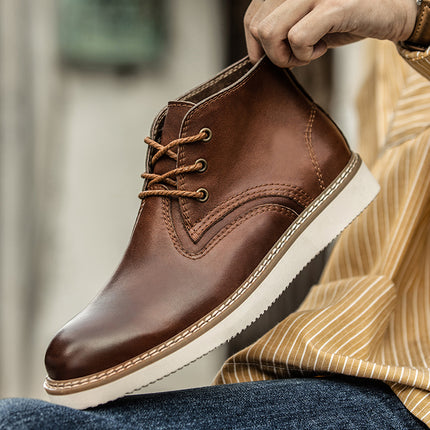 Vintage Leather Ankle Boots for Men