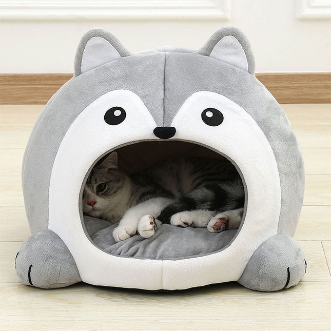Cómoda cama y tumbona de felpa para gatos