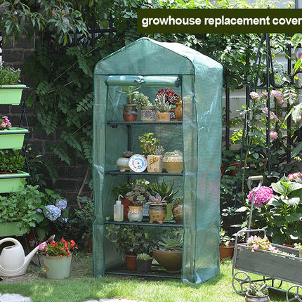 Compact 4-Tier Mini Greenhouse Cover with Roll-up Zipper Door