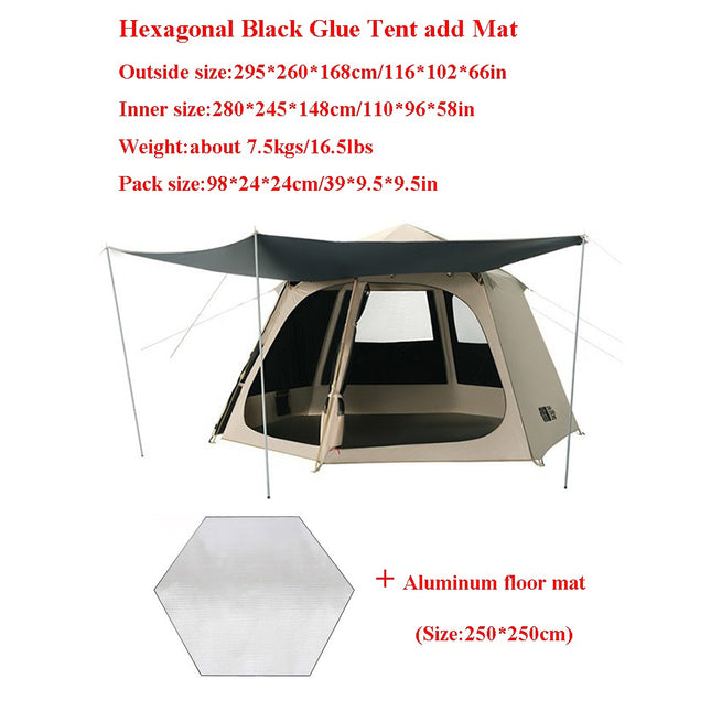 Tente automatique étanche hexagonale