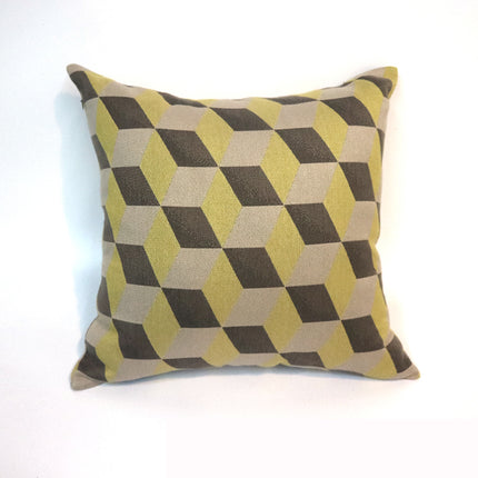 Orange Three Dimensional Square Geometry Pillow - Wnkrs