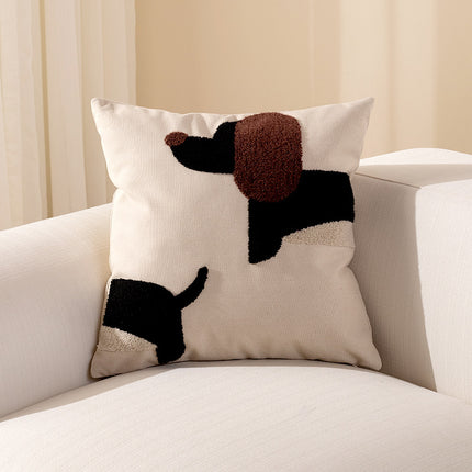 Modern Simple Household Canvas Embroidered Pillow Cover - Wnkrs