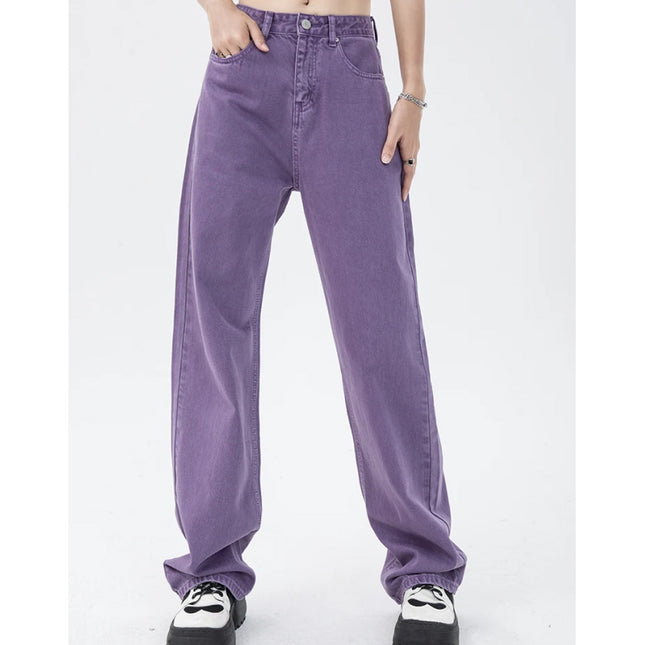 Jean streetwear taille haute violet vintage