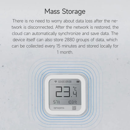 Smart Temperature Humidity Barometer with 4 Alarm Modes & Bluetooth 5.0 - Cloud Data Storage