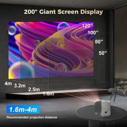 1080p Full HD 8000 Lumens Smart Home Projector with HDR10 and 5G WiFi