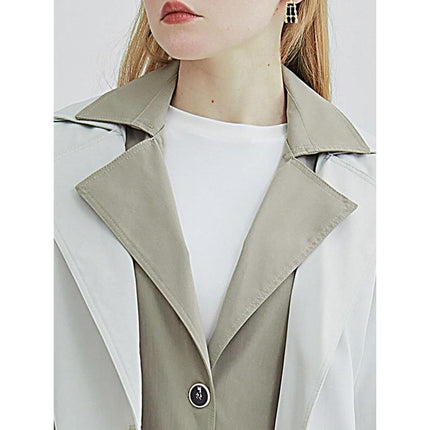 Contrasting Color Women's Trench Coat - Wnkrs