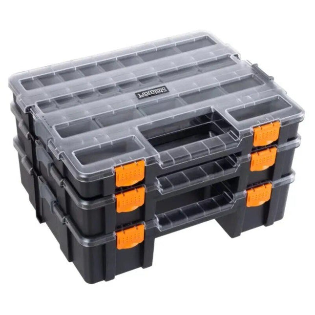 3-in-1 Stacking Portable Tool Chest Organizer with Customizable Compartments - Wnkrs