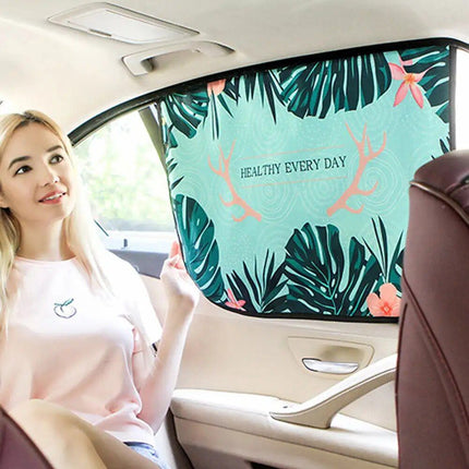 Universal Magnetic Car Window Sunshade with Cartoon Design - UV Protection for Kids and Babies - Wnkrs