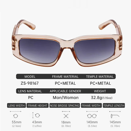 Lunettes de soleil rectangulaires tendance pour femmes