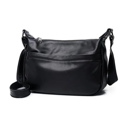 Sac à bandoulière multicouche pour femme 100 % cuir de vache