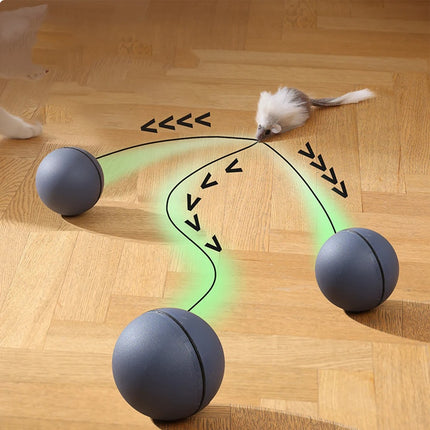 Pelota de juguete inteligente con ruedas automáticas para gatos