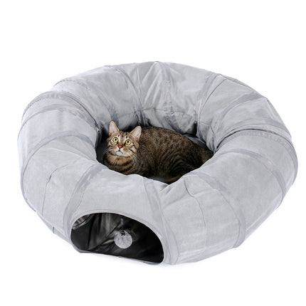 Lit tunnel pliable interactif pour chat