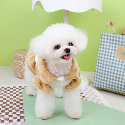 Robe à col en peluche pour chiens et chats