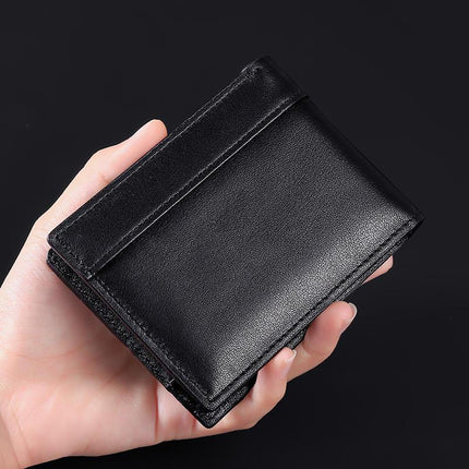 Portefeuille vintage en cuir véritable RFID pour homme