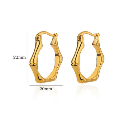 Stereo Round Gold Color Stainless Steel Earrings