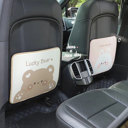 Waterproof Cartoon Bear & Rabbit Car Seat Back Protector for Kids - Wnkrs