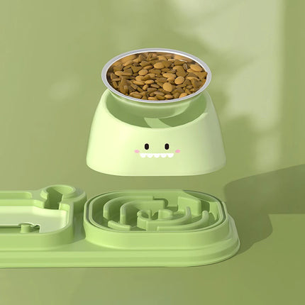 Distributeur d'eau automatique 2 en 1 pour animaux de compagnie et bol pour chat Slow Food