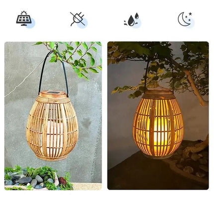 Solar Bamboo Lantern LED Garden & Balcony Decorative Light - Wnkrs