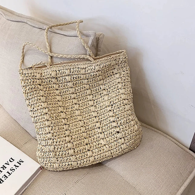Sac fourre-tout en paille d'été