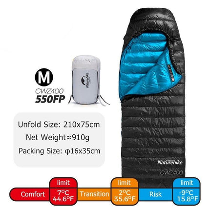 Ultra-Light Goose Down Winter Sleeping Bag for Hiking and Camping - Wnkrs