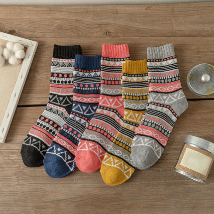 Lot de 5 paires de chaussettes unisexes épaisses et chaudes