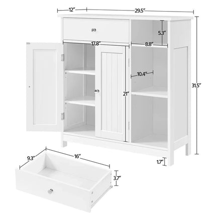 Modern White Large Storage Cabinet with Drawer for Versatile Use - Wnkrs