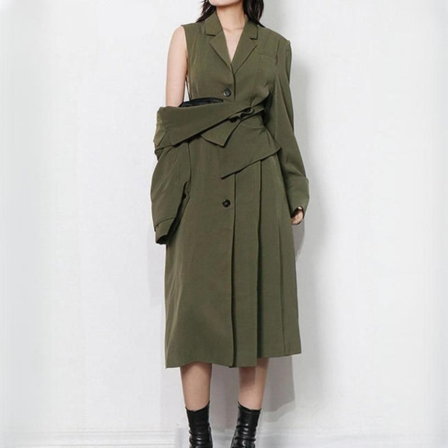 Trench-coat coupe-vent taille haute élégant
