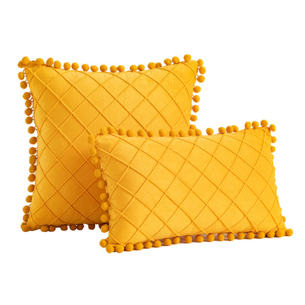 Housses de coussin en velours doux à carreaux