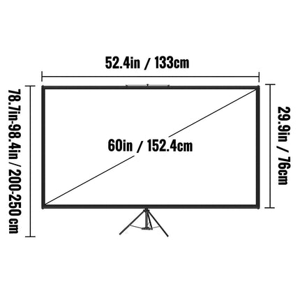 Portable Tripod Projector Screen 60-100 Inch - Wnkrs