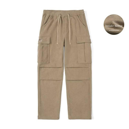 Nuevos pantalones cargo de pana con forro polar de gran tamaño