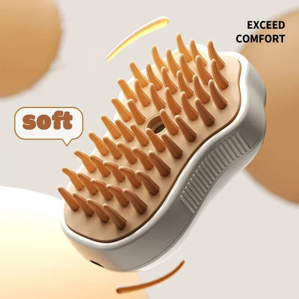 Steamy Massage Pet Grooming Brush with Electric Water Spray