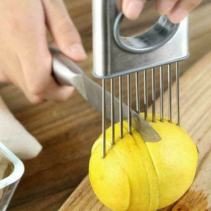 Onion Holder Slicer Vegetable tools Tomato Cutter Stainless Steel Kitchen Gadget - Wnkrs
