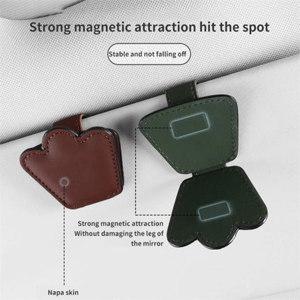 Multi-Functional Leather Car Visor Clip for Sunglasses and Cards - Wnkrs