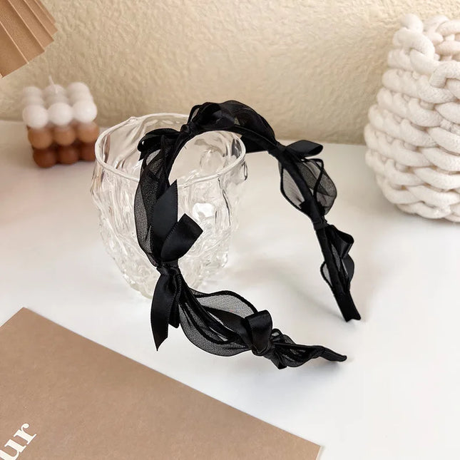 Fashion Bow Knot Lace Mesh Headband