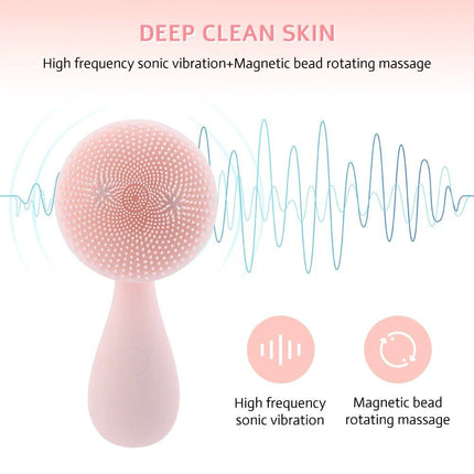 Electric Silicone Facial Cleansing & Massage Brush with Magnetic Charging - Wnkrs