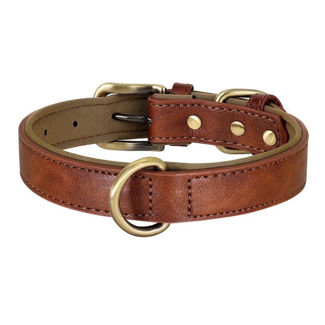 Collar para perros de cuero sintético acolchado suave