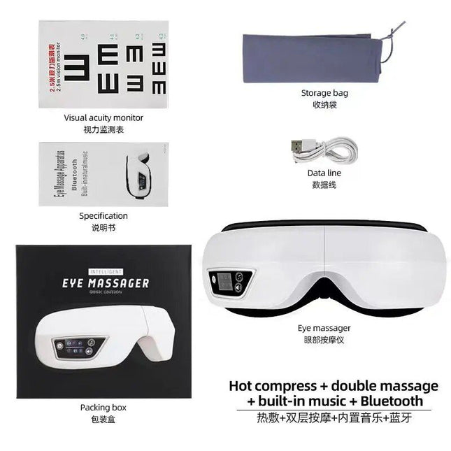 Rechargeable Smart Eye Massager with Heat, Vibration & Music - Wnkrs