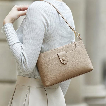 Sac messager à bandoulière en cuir véritable pour femme